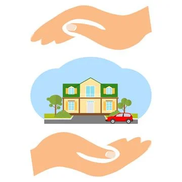 The house is in the hands of an insurance agent Stock Illustration
