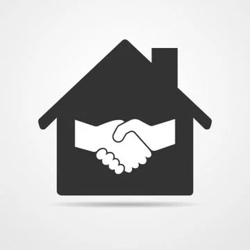 House with handshake icon. Vector illustration. Stock Illustration