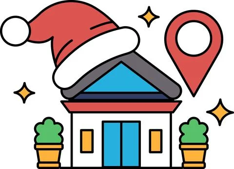 A house with a hat on top of it Stock Illustration