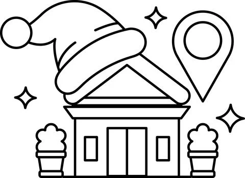 A house with a hat on top of it Stock Illustration