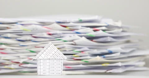 House have blur overload confuse document of receipt time lapse 動画素材 65887944