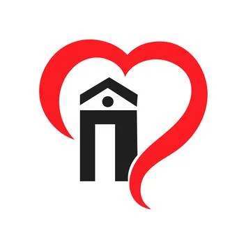 House heart logo vector Stock Illustration