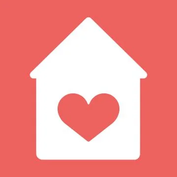 House with heart vector icon Illustrazione stock