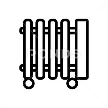 House heater icon vector. Isolated contour symbol illustration Stock Illustrationen