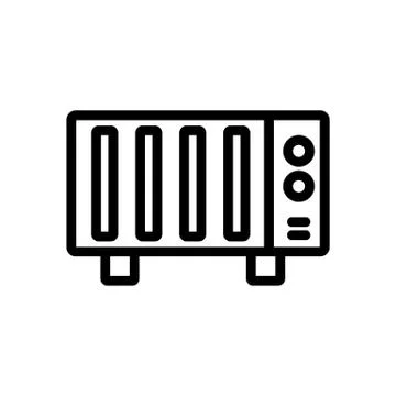 House heater icon vector. Isolated contour symbol illustration 스톡 일러스트