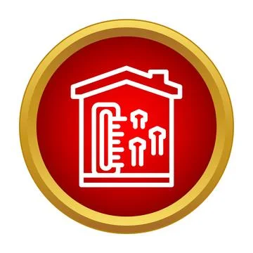 House heating system icon showing thermal energy Stock Illustration