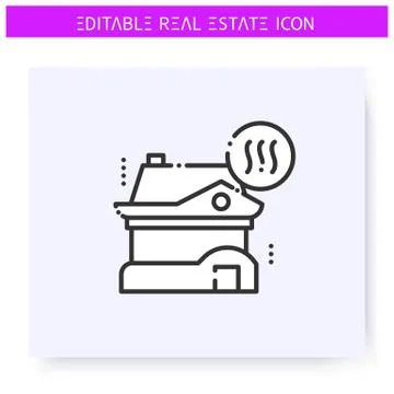 House heating system line icon. Editable Stock Illustration