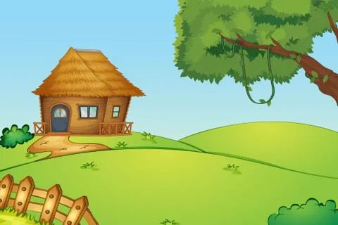 House on a hill Ilustración de archivo