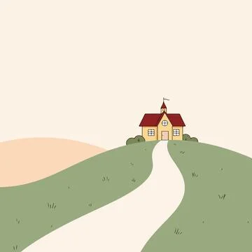 House on a Hill Illustration