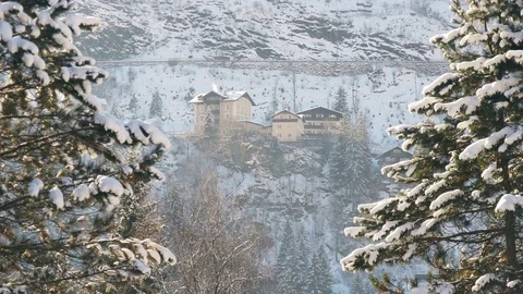 House on a hillside Stock Footage 71742666