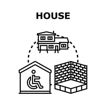 House home building construction accessibility concept Ilustración de archivo