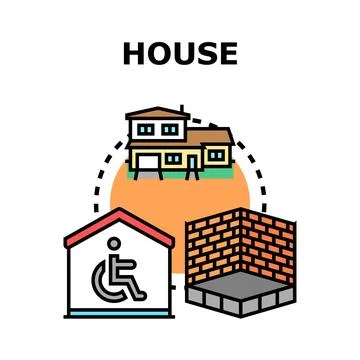 House home building construction accessibility concept Stock Illustration