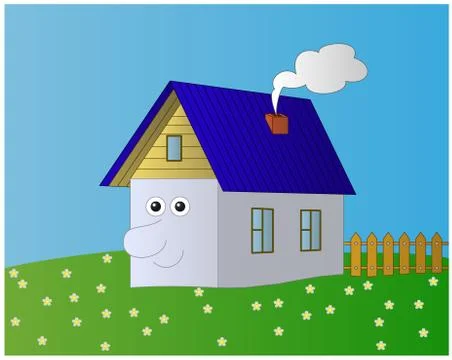 House with a human face Stock Illustration