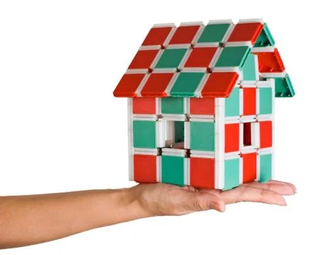 The house in human hands Stock Photos