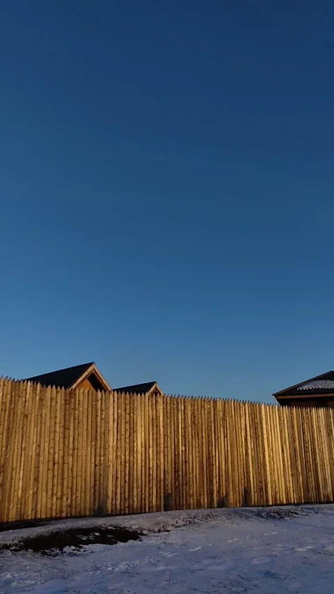 House of the hunter from a saw log in the forest Stock Footage 237799776