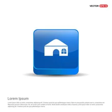 House icon - 3d Blue Button 스톡 일러스트