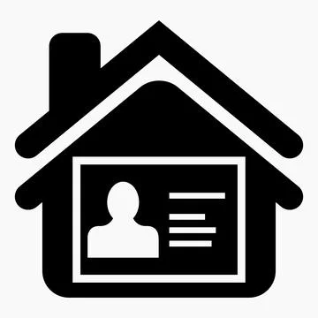 House icon and subscriber card. Ilustración de archivo