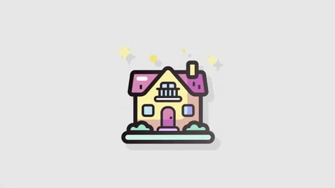 House icon animation alpha | Stock Video | Pond5