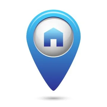 House icon on black button Stock Illustration