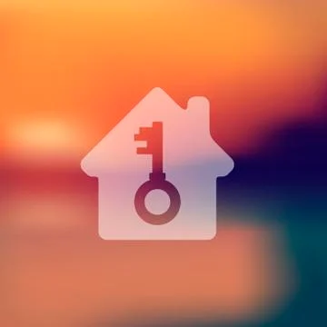 House icon on blurred background Illustrazione stock