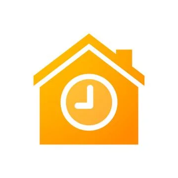 House icon with a clock Stock Illustration