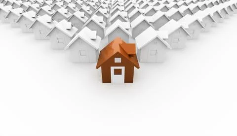 House icon concept front is red Stock Illustration