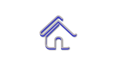 House icon drawing 3d animation isolated on white background Stock Footage 340746623