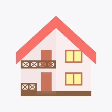 The house is an icon in a flat style. Vector image on a white background Stock Illustration