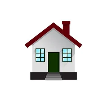 House icon in flat. Vector illustration Stock Illustration