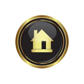House icon gold Stock Illustration