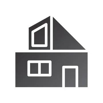 House icon gradient solid black Stock Illustration
