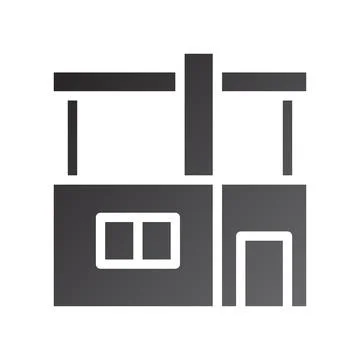 House icon gradient solid black Stock Illustration