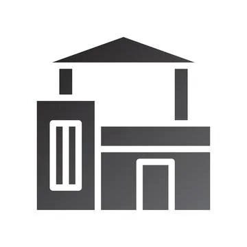 House icon gradient solid black Illustrazione stock