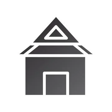 House icon gradient solid black Illustrazione stock