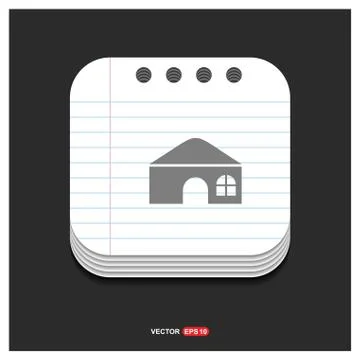House icon Gray icon on Notepad Style template Vector EPS 10 Free Icon イラスト素材