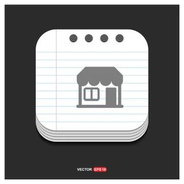 House icon Gray icon on Notepad Style template Vector EPS 10 Free Icon イラスト素材