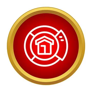 House icon inside target representing home insurance protection Stock Illustration