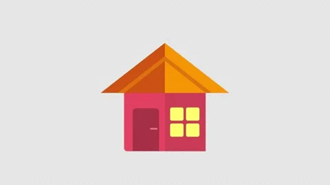 House icon loop Animation video transparent background with alpha channel Stock Footage 234065597