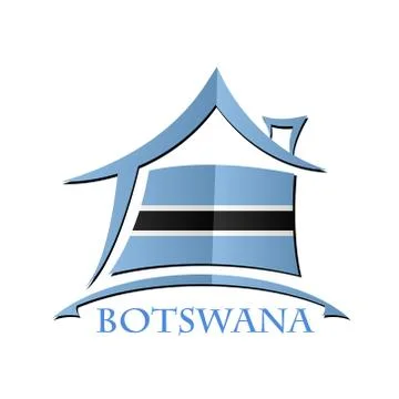 House icon made from the flag of Botswana Stock Illustration