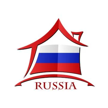House icon made from the flag of Russia Illustrazione stock