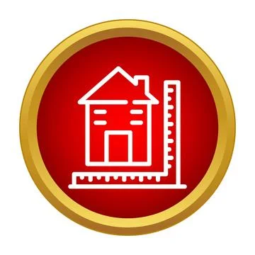 House icon measuring building construction planning concept Stock Illustration