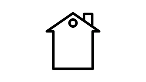 A house icon with a power plug symbol in the center, representing energy or.. Stock Footage 334778443