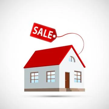 House icon with a price tag. Property For Sale. Stock Illustration