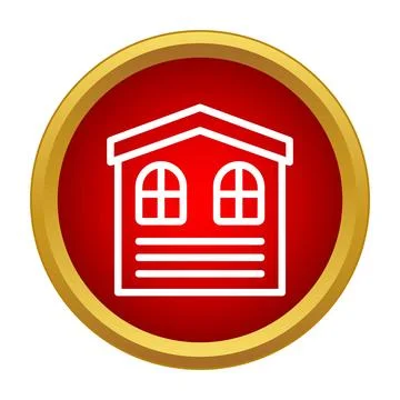 House icon on red button offering residential property search 스톡 일러스트