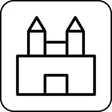 House icon rounded black Stock Illustration