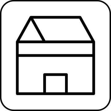 House icon rounded black Stock Illustration