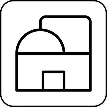 House icon rounded black Stock Illustration