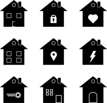 House Icon Set. House vector illustration symbol Stock Illustration