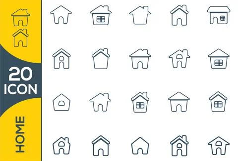 House Icon Set. House vector illustration symbol. Set of real estate and home Stock Illustration