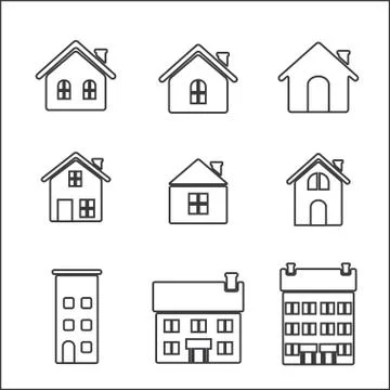 House icon set Stock Illustration